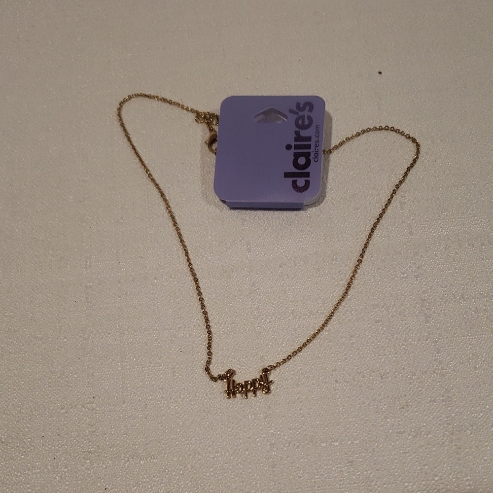 Claire's Gold 'Love' Pendant Necklace